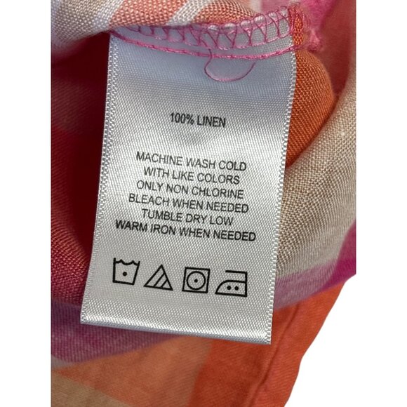 Foxcroft Womens Relaxed Fit Linen Striped Button-Down Shirt Size 4 Multicolor - Picture 4 of 6